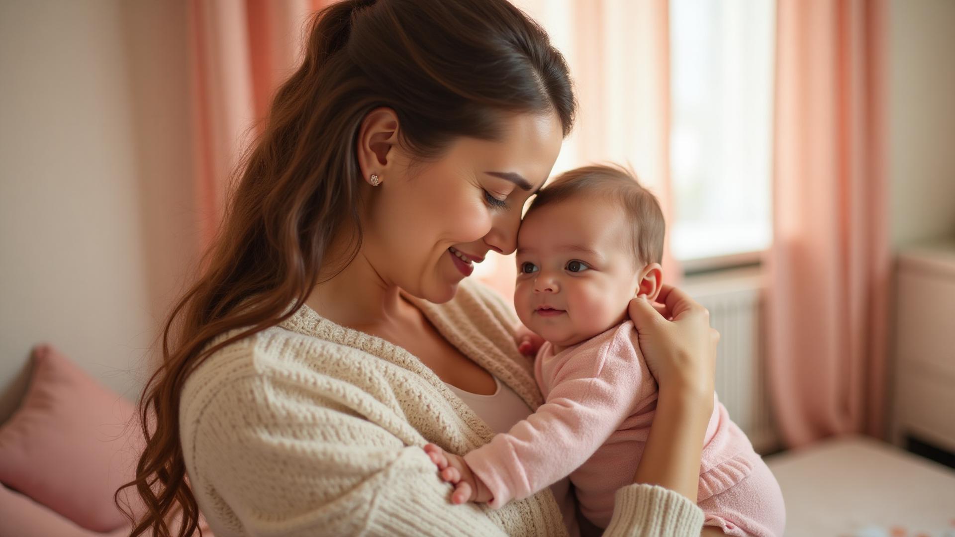 Mãe segurando bebê